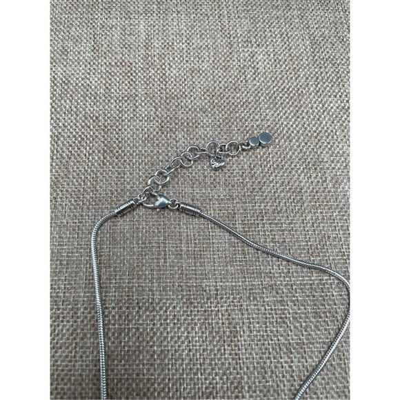 Brighton London Groove Circle Pendant Necklace Scrolled Clear Crystals 16-18" - Picture 5 of 8